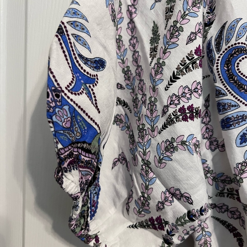 LOFT Petite Paisley Print Linen Blend Women's Dress. Size 10P NWT Retail $99.95 - Picture 7 of 8